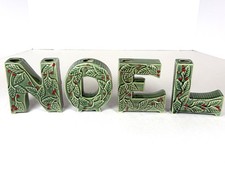 Rare VTG 1950s MCM Tilso NOEL Holiday Candle Holder Set w/ Original Foil Label picture