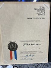 Vintage 1967 Topps Collegiate All-Star Award Mike Sadek Sy Berger Autograph OOAK picture
