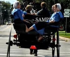 Young AMISH GIRLS Taking A Buggy Ride 5x7 Bordeless PHOTO  (176-i) picture