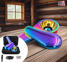 4Inch Stainless Steel Magnetic Spoon Tobacco Smoking  Pipe 15 Filters Case New picture