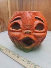 RARE VINTAGE HALLOWEEN CHOIR BOY PAPER MACHE JACK O LANTERN 7.5