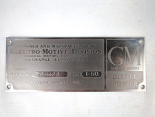 GM Electro-Motive Division N&W 3800 X-WAB 1000 EMD E8A Builders Plate 1-195 (Q7) picture