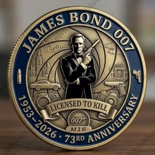James Bond 007 73 Years Collectible Coin picture