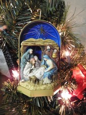 Hallmark Ornament 1996 Let Us Adore Him Nativity Scene  Magic Light-Up picture