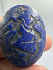 Lapis Lazuli Antique Seal Stone Ancient Rare Intaglio Stamp picture