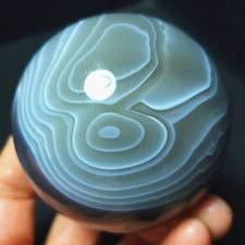 RARE 279G Natural Polishing Colorful Stripes Agate Crystal Ball Healing A4802 picture