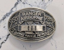 New VTG Ranger Airborne 75th Inf Co H LRP C&C Limited Ed Solid Brass Belt Buckle picture