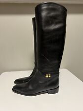 Bally Women Black Knee Height Riding Boots(VERO CUOIO) Made in Italy Size 7 picture