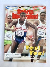 1992 August 17 Sports Illustrated Magazine Carl Lewis Gold Medal Exulted (MH626) picture
