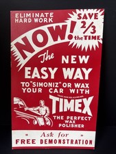 Vintage NOS Timex Perfect Wax Polisher Cardboard Advertising Store Display Sign picture