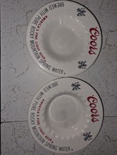2 Vintage 1970's Coors Beer Ceramic Ashtray picture