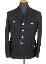 WW2 GERMAN ARMY ELITE TROOPS WOOL OFFICER BLACK JACKET ASSMANN BUTTONS picture