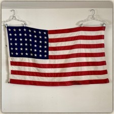 1950s Vintage 3 X 5 ft 48 Star Cotton Sewn Printed USA American Flag Patriotic picture