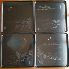 Wajima Lacquerware Soup Bowls Set 10 Piece Vintage Showa Era Antique Craft picture