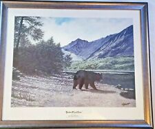 Framed LARRY ANDERSON Pencil Signed Print Yukon Black Bear Lake Rapitan #33/700 picture