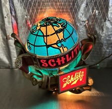 Vintage 1976 Schlitz Beer Motion Globe World Lighted Cash Register Sign picture