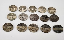 Vtg 1935-1938, 40-51 Ohio Licensed Chauffeur Badge Pin Pinback Button Metal Set picture