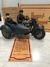 Xonex 1928 Harley Davidson Cast Iron Motorcycle Highway Patrol Police w/ sidecar picture
