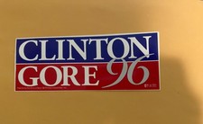 Vintage CLINTON GORE 96 Campaign Bumper Sticker - 7.75
