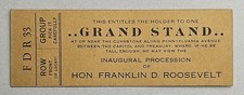 1933 FDR First Inauguration Novelty Grandstand Ticket Washington DC picture
