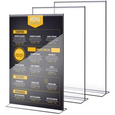 2 Pcs 11 x 14'' Acrylic Sign Holder Clear Acrylic Picture Frame Vertical Tabl... picture