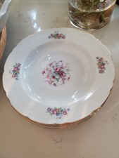 Bohemia Ceramic Czechoslovakia Fine China Bouquet pattern Set Of 4 picture