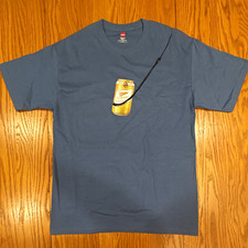 Miller High Life Hanes Tagless Blue T-Shirt M Beer Graphic Front & Back Vintage picture