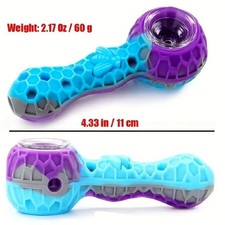 1PCS Mini Honey‑Bee Honeycomb Silicone Spoon Hand Pipe with Glass Bowl, Portable picture