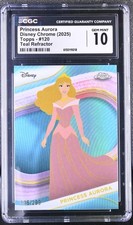 2025 Topps Chrome Disney #120 Princess Aurora Aqua CGC 10 picture