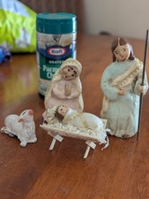 Nicol Sayre Midwest Nativity Holy Family  2006 Jesus Mary Joseph Sheep 4pc picture