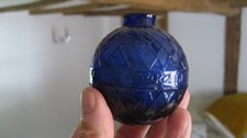 COBALT BLUE CELLAR FOUND SHOOTING GLASS TARGET BALL  picture