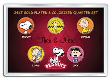 PEANUTS * Then & Now * 24K Gold Plated US State Quarter 5-Coin Set CHARLIE BROWN picture