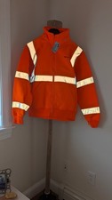 AMTRAK AUTHENTIC NEW HI VIS LARGE warm zipper Safety Employee Jacket with tag picture