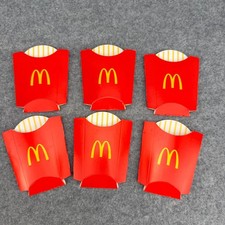 Lot of 6 McDonald's French Fries Boxes Empty Unused 2020 Red Small Sleeves picture