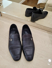 Salvatore Ferragamo Men’s Black Leather Buckle Loafers Slip-On 9.5 EE picture