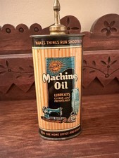 VINTAGE 1920s MIDWEST CHEMICAL CO RADIANT MACHINE OIL OILER TIN CAN GRAPHIC picture