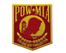 POW MIA Red Yellow  2.5 Inch Cap Hat Embroidered Patch IV4978 F6D4Q picture