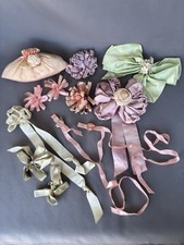 Antique Ribbonwork bows rosettes trim picture