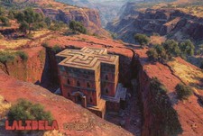 Rock Hewn Churches of Lalibela Ethiopia Africa UNESCO W H Site - Modern Postcard picture