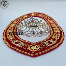Masonic Amaranth Chain Collar +Crown Best Package Gold Tone Crown & Chain Collar picture