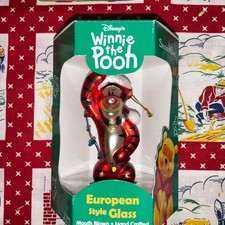 Vintage 2001 Winnie the Pooh Tigger Blown Glass Christmas Ornament picture