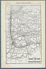1915 Map Chicago Terre Haute Southeastern Railway CT&SE RR Antique Print Flat picture