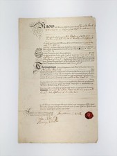 1735 Georgian Mortgage Penal Bond Document Oxfordshire Wax Seal Stamps Agreement picture