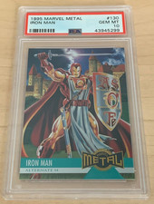 1995 Marvel Metal #130 💎 IRON MAN 💎Alternate M / King Arthur 💎 PSA 10 💎 picture