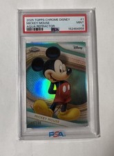 2025 Topps Chrome Disney Mickey Mouse Aqua Refractor #/199 PSA 9 picture