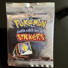 ArtBox Pokémon Stickers Sealed Pack 10 Gold & Prism Foil Pikachu 1999 picture