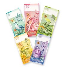 Montserrat Institution Banknotes Set 5 10 20 50 100 Pounds UNC Animal Series picture
