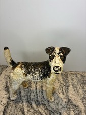 VINTAGE ANTIQUE HUBLEY DOOR STOP WIRE HAIRED TERRIER 8.5” Tall picture