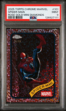 Topps 2025 Chrome Spider-Man #101 Rose Gold Mini 26/40 PSA 9 picture