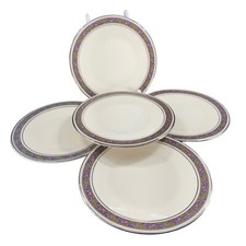 Franciscan Constantine Vintage Porcelain Ceramic Dish Plate Set 5 Plates VTG picture